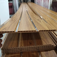 Paneles de Techo de PVC con Acabado de Madera Laminada para Decoración de Estilo Natural, Paneles de Pared y Techo de PVC Duraderos para Villas