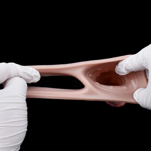 Funda hueca curva de 17.7cm con anillo para el pene y extremo cerrado para un placer de succión intenso y mejora de la erección masculina. - Product Image 5