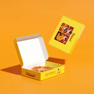 Biyobozunur Takeaway Fast Food katlanır kargo oluklu kutu gıda sınıfı Pizza paketleme karton kutu ile özel Logo
