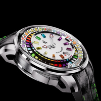 Montre mécanique de style tourbillon Lucky Harvey Roulette Wheel Dial, résistante à l'eau jusqu'à 30 m, boîtier en acier inoxydable pour hommes ZLS305
