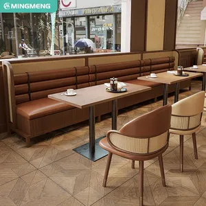 Yeni varış Fast Food sedir koltuk ahşap masa sandalye seti restoranlar için oteller barlar-demir malzeme ile sıcak satış yemek masası