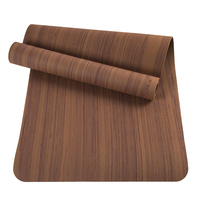 Tapis de yoga TPE écologique, personnalisable, antidérapant, texture bois, brun foncé, camouflage, pas cher, 2026