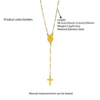 Ensemble de bijoux populaires pour filles, collier et bracelet avec pendentif mini croix délicat, chaîne à maillons en O, acier inoxydable pour un usage quotidien TGXL14717