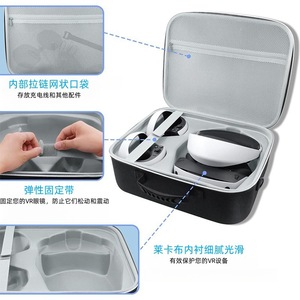 Étui pour lunettes VR pour Oculus Quest 2, boîte de rangement rigide en EVA avec sangles élastiques et poches en filet - Product Image 1