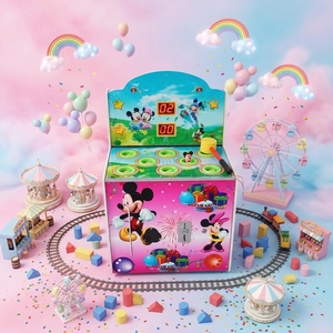 Jeu d'<span class=keywords><strong>arcade</strong></span> à monnayeur Whack-a-mole pour enfants, portable, en bois, avec lampe, mini-jeu de marteau, garantie 1 an - Product Image 5