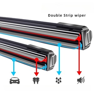 Spazzole tergicristallo silenziose a doppio strato in gomma naturale universale senza cornice con gomma resistente per veicoli - Product Image 6