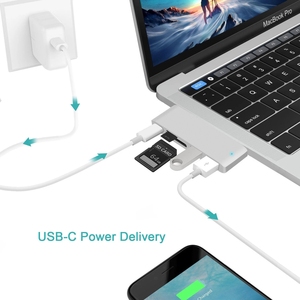 Hub USB-C 5-en-1 <span class=keywords><strong>Adaptateur</strong></span> multiport avec lecteur de <span class=keywords><strong>carte</strong></span> <span class=keywords><strong>SD</strong></span>/TF pour <span class=keywords><strong>MacBook</strong></span> Pro/Air (Métal en stock) - Product Image 4