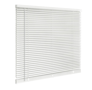 Stores en vinyle sans fil de 1 po à lamelles avec filtrage de la lumière Mini stores horizontaux intégrés de fenêtre de style français - Product Image 1