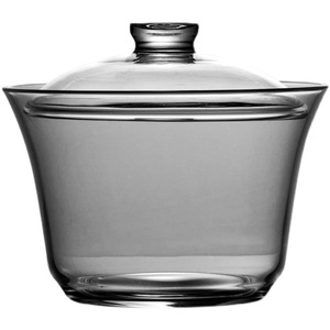Gaiwan Thickened Glass Covered <b>Teacup</b> Heat Resistant Transparent Horseshoe Shape Single Use For Green Tea - Product Image 5