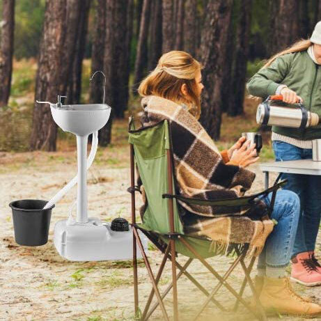 Kit WC Portable Camping-car Avec évier Et Pédale – 2 Réservoirs