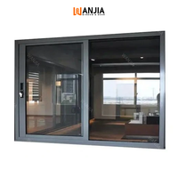 Fenêtre coulissante moderne WANJIA en alliage d'aluminium avec double vitrage isolant trempé, étanche et coupe-vent pour usage intérieur
