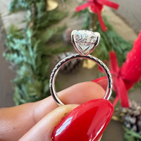 Bague de fiançailles en or massif 14k 18k avec diamant de laboratoire certifié IGI CVD HPHT pour femme, 2ct 3ct VVS, bijoux sur mesure