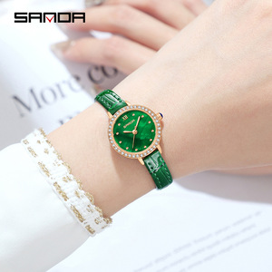 Sanda 1153 Women Thin Quartz <b>Watch</b> Diamond Inlaid Mother Of Pearl Dial Waterproof Ladies Wristwatch - Product Image 5