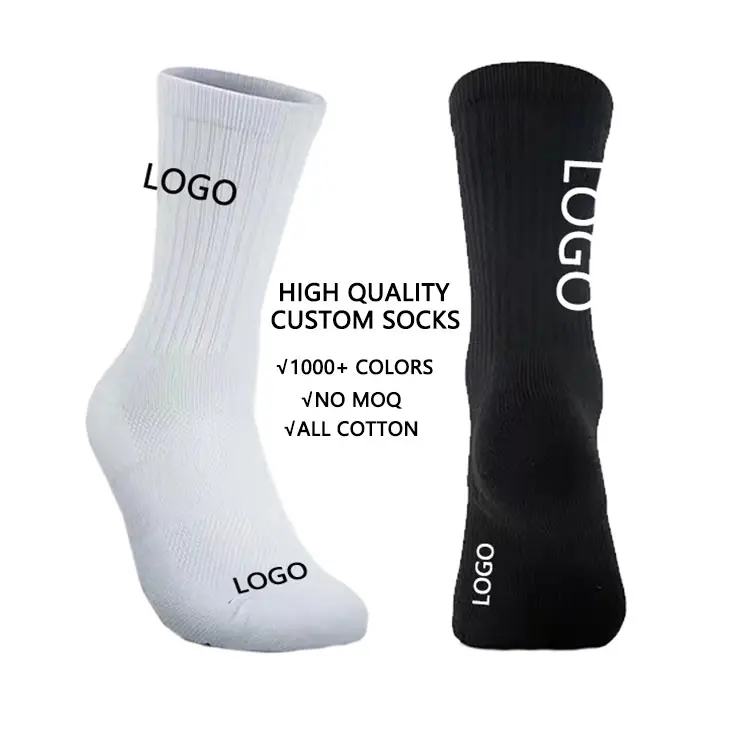 Tripulação qualidade pega moda bordados mulheres compressão cópia do logotipo personalizado meias esporte do desenhador dos homens