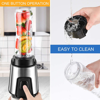 Mélangeur personnel S/S Face & Smoothie Maker avec 2 presse-agrumes rétro Portable avec bouteilles 500W licuadora