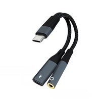Nouveau répartiteur USB-C vers double USB-C OTG 60W, câble de charge rapide 6A avec gaine en nylon 3,5 mm pour clavier, souris et disque dur