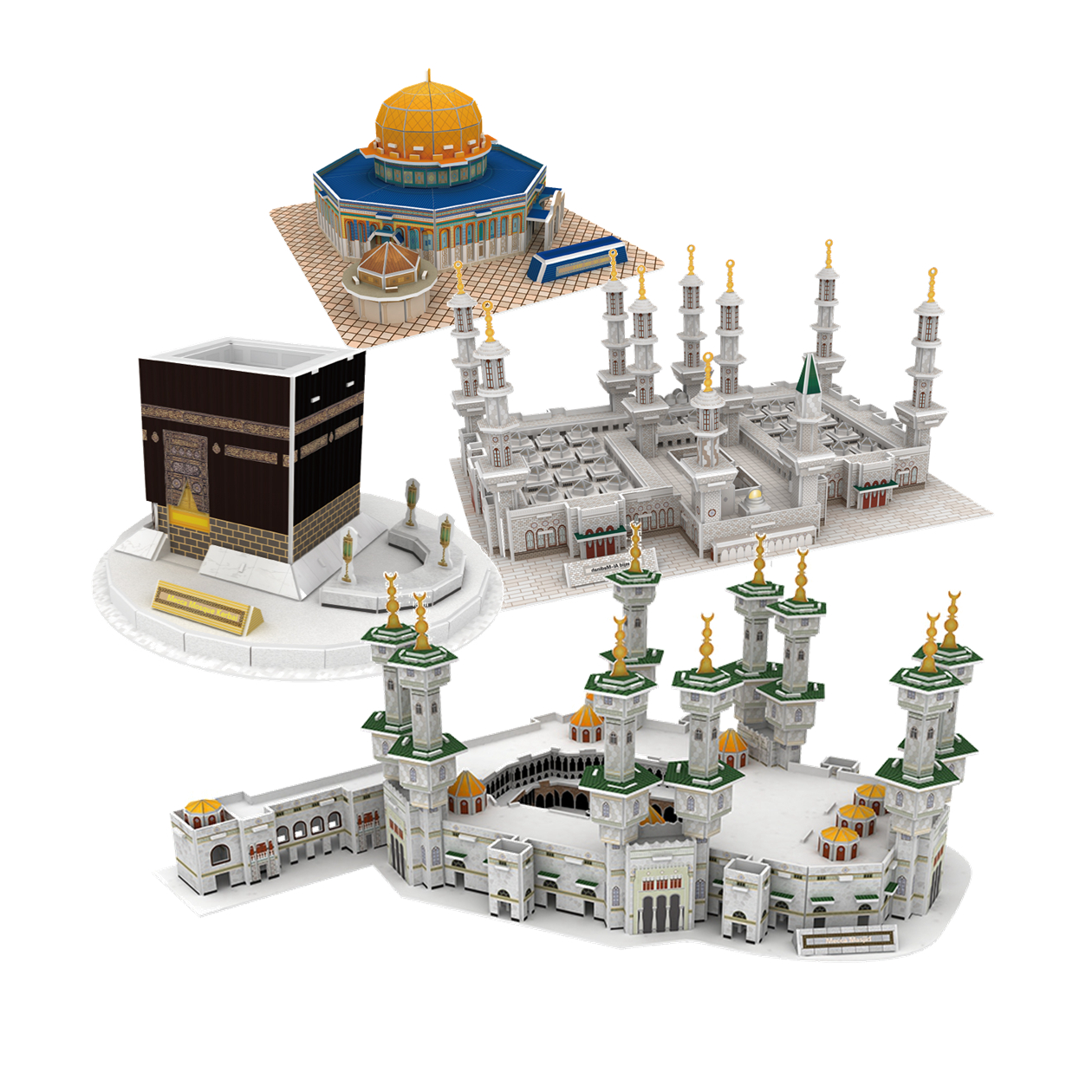 Réplique 3D Détaillée Du Dôme Du Rocher (Mescid Al-Aqsa) - Figurine Blanche En Plastique