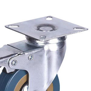 HM2218 Leichte graue PVC-Gummi räder Bremse Universal-Regal wagen rollen Mute Food Cart Flache Bremse Graue Gummi räder - Product Image 5