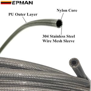 Tuyau <span class=keywords><strong>de</strong></span> <span class=keywords><strong>frein</strong></span> tressé en acier inoxydable pour <span class=keywords><strong>moto</strong></span> EPMAN AN -3 AN3 AN03 JIC EP-SCG01 - Product Image 2