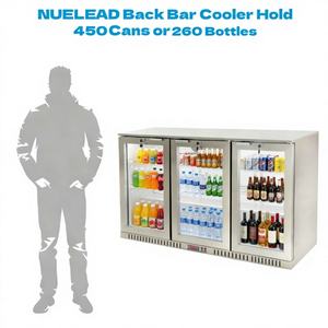 Réfrigérateur de bar extérieur commercial à gaz R600A, capacité 450 canettes, en acier inoxydable, intégré, avec verrou - Product Image 1