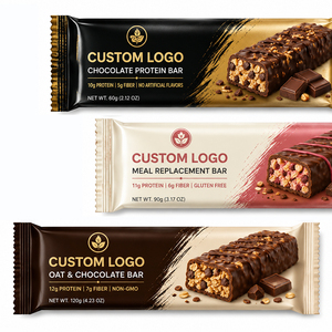 Sachets personnalisés imprimés à faible MOQ avec scellage thermique en feuille d'aluminium pour l'emballage de protéines de lactosérum et de barres chocolatées - Product Image 1