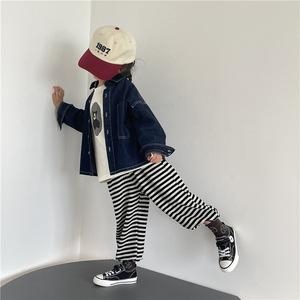 Chemises en jean pour garçons, <span class=keywords><strong>bleu</strong></span> <span class=keywords><strong>marine</strong></span>, surdimensionnées, style boxy, boutons, décontractées, enfants, automne, coton, respirantes, manches longues, unisexe - Product Image 3