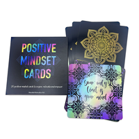 Vente en gros de cartes de jeu holographiques carrées de haute qualité avec bords en feuille d'or, cartes de tarot
