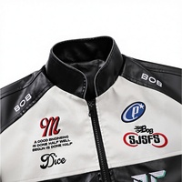 Blouson aviateur en simili cuir PU imperméable brodé élégant pour homme, streetwear, mode, avec design peint à la main