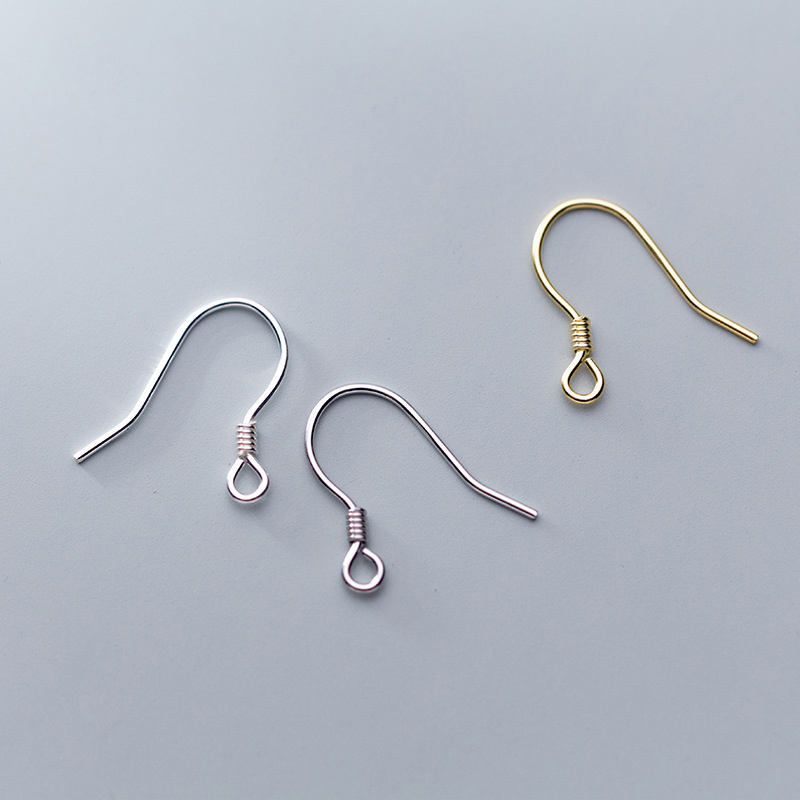 925 Sterling Silver Earring Hooks Findings Kits with Rubber Backs Fish Hook  Earrings for Jewelry Making DIY Accessories
