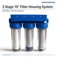 Système de filtration d'eau à 3 étapes de 10 pouces avec des bacs transparents pour une filtration et un traitement de l'eau compactes