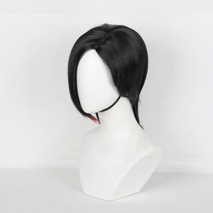 Parrucca nera corta all'ingrosso 45cm media dritta lega di leggende LOL Arcane Anime capelli sintetici Halloween festa Cosplay parrucca - Product Image 4