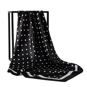 Satin Polka Dot in Polyester vuông 90*90cm giản dị mùa hè khăn cho du lịch Đầu bảo hiểm bán buôn truyền thống khăn choàng - Product Image 6