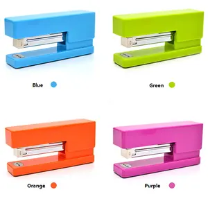 Grosir pertama stapler-Stapler Warna-warni Kantor Logam Manual Desktop Ukuran Sedang Gaya Dasar Grosir dengan Stapler Cetak Logo Kustom Gratis Stapler