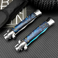 Couteau de poche pliant EDC en acrylique pour le camping, lame en acier inoxydable 440C, qualité industrielle, outil de survie en plein air, alpinisme, OEM