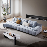 Verstellbares Konvertierbares Gepolstertes Schwamm-Sofa mit Baumwoll-Leinen-Bezug L-förmiges Ecksofa Schlafsofa Villa Modern Premium-Qualität