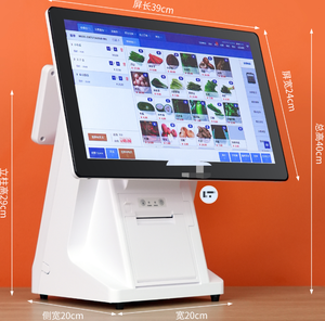 เครื่อง POS หน้าจอคู่ขนาด 15.6 นิ้ว ระบบสัมผัส พร้อมเครื่องพิมพ์ใบเสร็จอัตโนมัติขนาด 80 มม. รองรับ Windows และ Android สำหรับร้านอาหารและร้านขายขนม - Product Image 4
