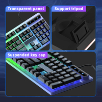 Fabrika Toptan Satış OEM Yeni Tam Boy LED USB Oyun Klavyesi Mouse Seti Gökkuşağı Aydınlatmalı