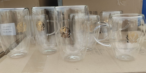 <span class=keywords><strong>Tasses</strong></span> à café en verre isolées à double paroi de 10 oz, <span class=keywords><strong>tasses</strong></span> à thé transparentes avec poignée, espresso, latte, cappuccino, 300 ml, logo personnalisable à la main - Product Image 6