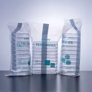 وعاء بتري بلاستيكي شفاف يمكن التخلص منه ومعقم من مواد مستهلكات المختبر