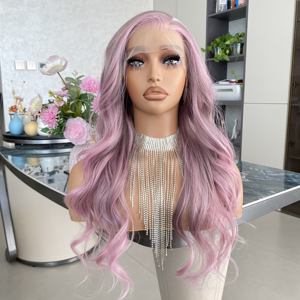 Perruque synthétique longue à ondulations lâches de haute qualité, résistante à la chaleur, bouclée, avec dentelle frontale 13x4 pour femmes, idéale pour les fêtes - Product Image 5