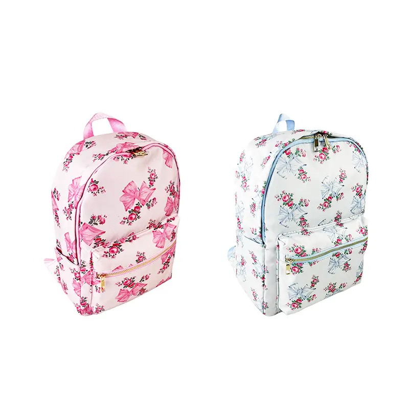 Korean Style Simple Backpack Nylon Bag Fresh School Clear Backpack Multi-function Practical Kid Waterproof Backpack For Children
