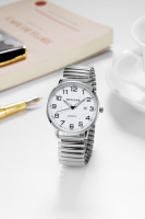 Relojes de Moda para Hombre, Fáciles de Leer, Analógicos, de Cuarzo, Deportivos, Resistentes al Agua, con Correa Extensible de Acero Inoxidable de 40 mm y Esfera Luminosa