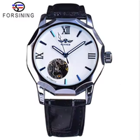 Montre automatique de luxe pour homme, design géométrique Océan Bleu, cadran squelette transparent, montre mécanique tendance