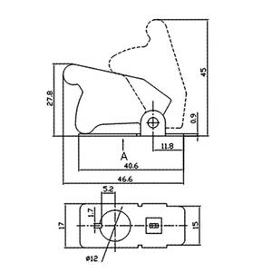<span class=keywords><strong>Interruptor</strong></span> <span class=keywords><strong>de</strong></span> palanca con cubierta <span class=keywords><strong>de</strong></span> <span class=keywords><strong>seguridad</strong></span> <span class=keywords><strong>de</strong></span> avión rojo - Product Image 4