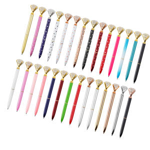 Stylo à bille en métal personnalisé avec gros diamants, strass et cristaux - Product Image 1