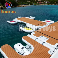 Plate-forme gonflable en forme de U Point de chute Style PVC Dock gonflable Bateau à moteur Jetski Dock flottant Île aquatique en forme de U