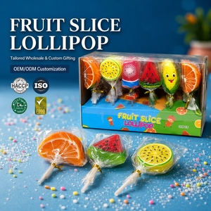 Piruletas con Forma de Fruta - Sabores Mixtos: Sandía, <span class=keywords><strong>Naranja</strong></span>, Limón, Caramelos Duros, Personalizables - Product Image 1