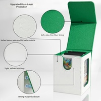 Boîte de rangement pour jeux de société personnalisable avec fenêtre, capacité 100+ cartes, magnétique, étanche, légère, en cuir PU