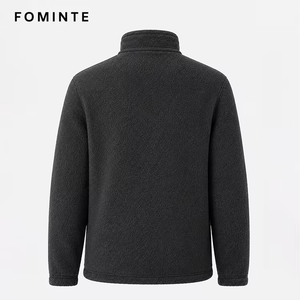 Veste polaire à demi-zip avec logo personnalisé, pull polaire, manteau d'extérieur en polaire brossée - Product Image 3