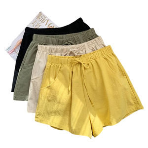 Short en lin de haute qualité pour femme avec poches Tissu naturel quantité minimale de commande bas - Product Image 3